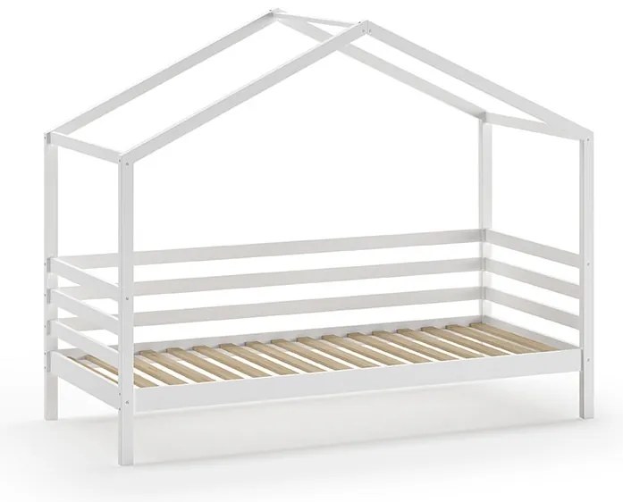Pat Căsuță cu Design Modern, cu Sertar, Alb, Pin Masiv – Dallas – Vipack
