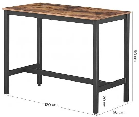 Masa Bar Vintage Maro Rustic, 120 x 60 x 90 cm