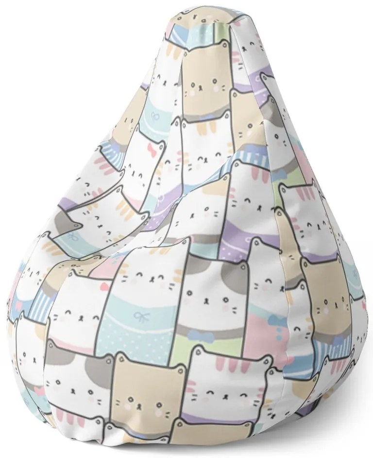 Sac de șezut Pear pisicuțe colorate - pentru copii, colorat