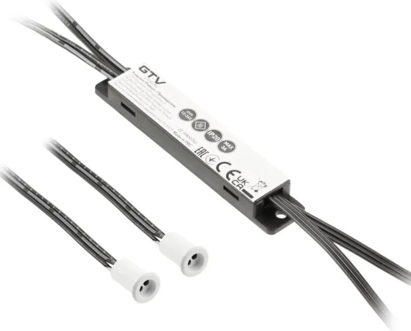 Întrerupător cu 2 senzori Mikro GTV pentru bandă LED, 36W, 12V, IP20, alb 36 W, 12 V, Alb