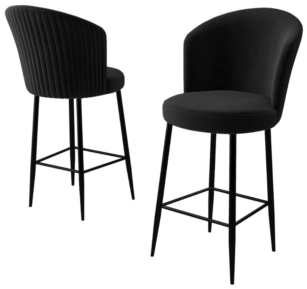 Set de scaune de bar Alte Black, 2 bucăți, 2 buc.