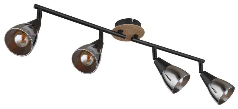 Plafoniera 4L design modern Mubby negru, maro