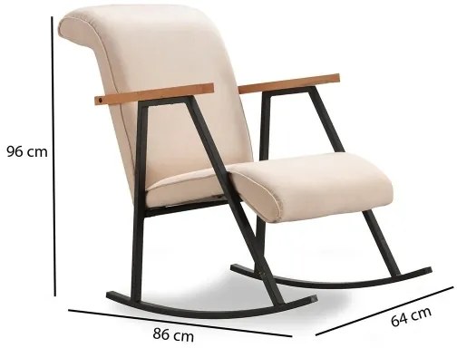 Fotoliu balansoar LUNI, crem