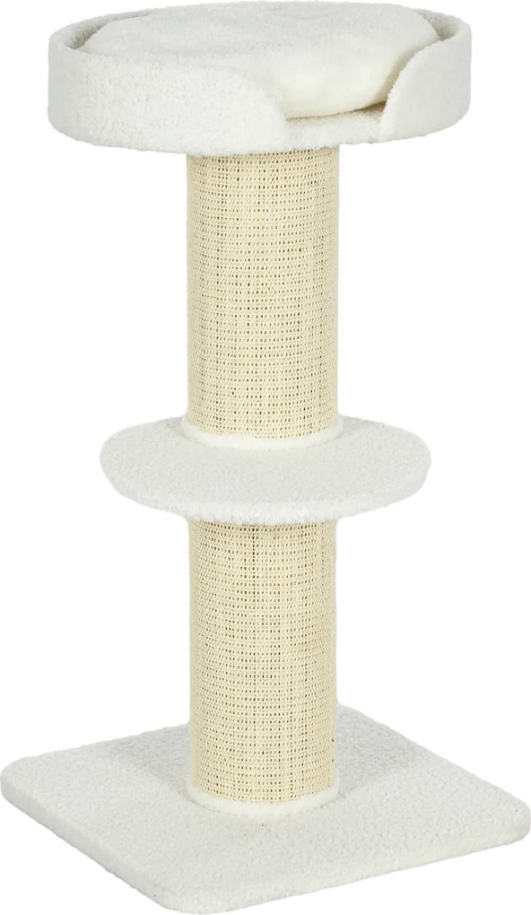 PawHut Stâlp de Zgâriat Per Pisici Con Lettino, Rivestimento Peluche E Palo In Sisal | Aosom Romania