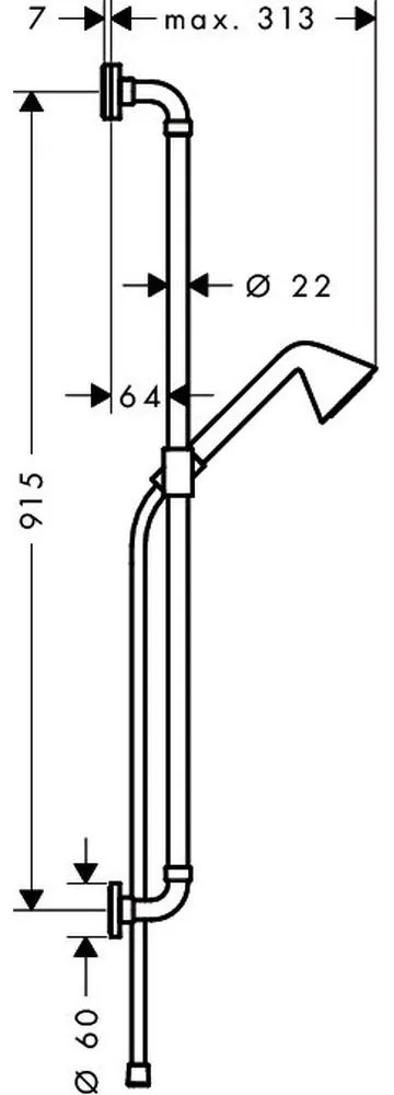 Set dus crom cu bara, para dus si furtun Hansgrohe Axor Front