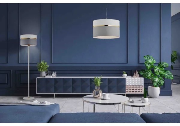 Lustră pe cablu Argon 4285 KASER 1xE27/15W/230V gri/albă/alămie