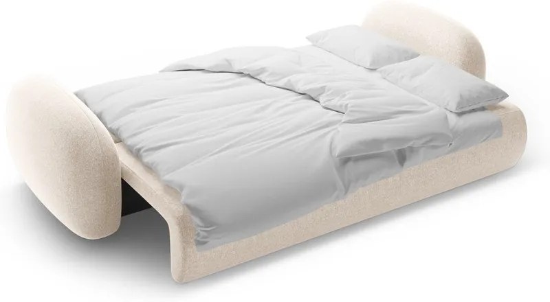 Canapea crem extensibilă/cu spațiu de depozitare cu tapițerie din chenille 262 cm Tonale – Cosmopolitan Design