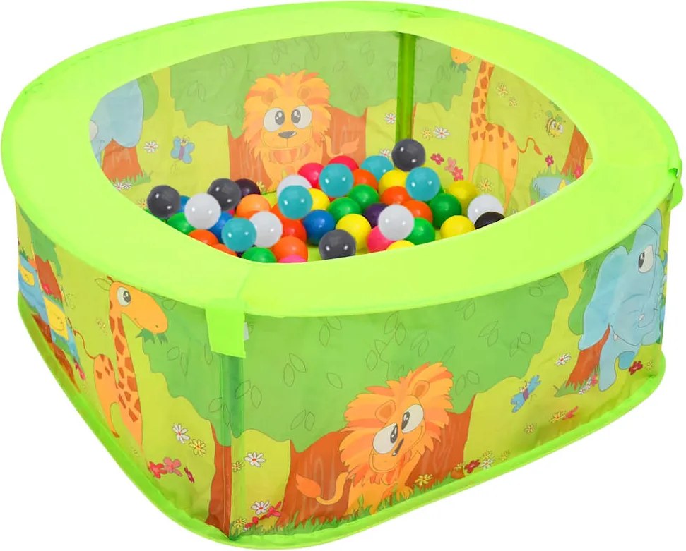 vidaXL Piscină cu bile pentru copii, 300 de bile, 75x75x32 cm