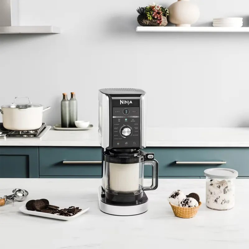 Masina de inghetata Ninja Creami Deluxe NC502EU, 800W, 10 programe, 2 recipiente 709 ml, CREAMify, Negru