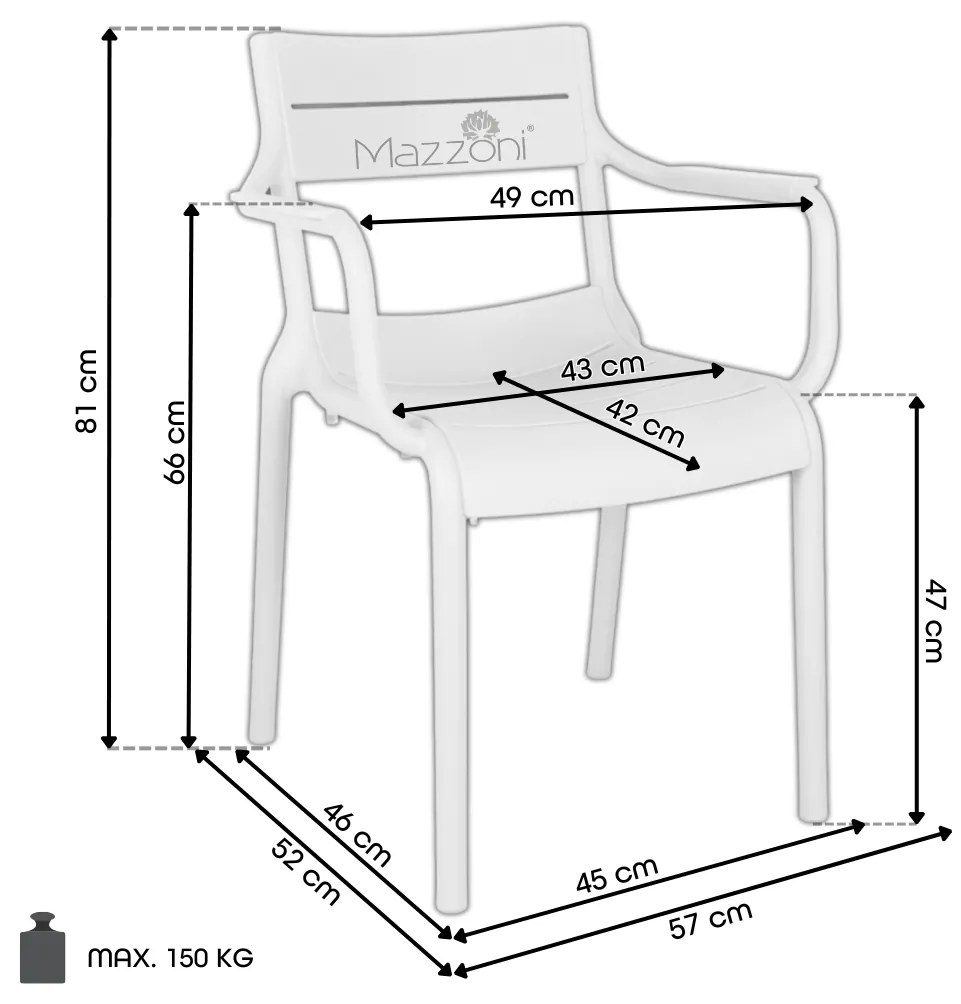 LUSSO Somon - SCAUN MODERN DE BUCĂTĂRIE GRĂDINĂ CAFENEA (STIVUIT)