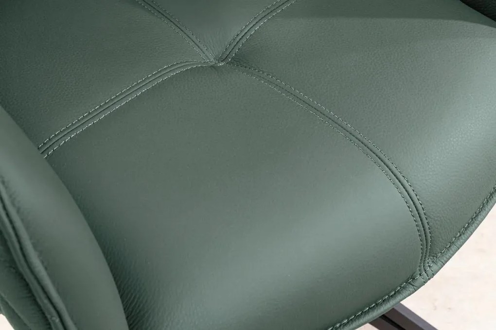 Set 2 scaune Pivotante, Piele Naturala, Verde, Euphoria