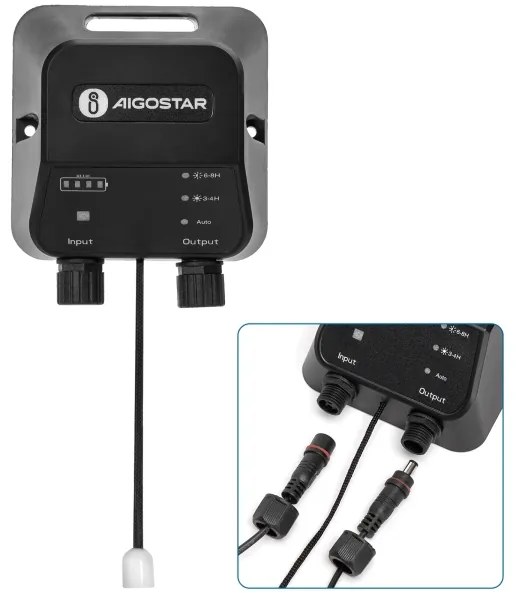 Corp de iluminat LED solar Aigostar LED/70W/12V 6000 mAh 6500K d. 20,5 cm