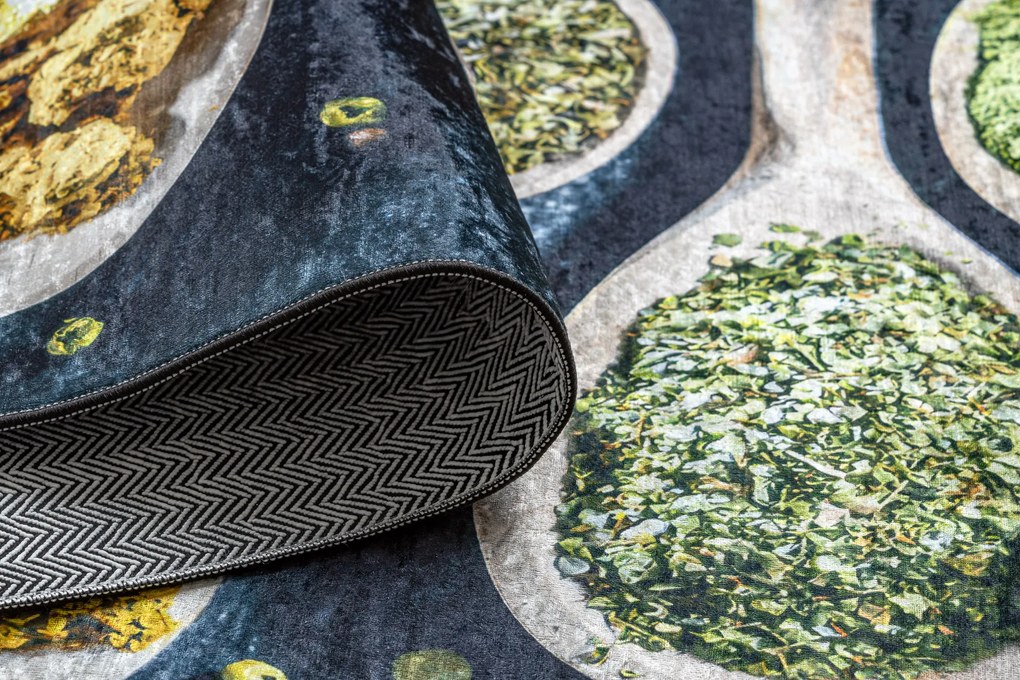 ANDRE 53240 covor lavabil linguri, condimente bucatarie, anti-alunecare - gri / bej