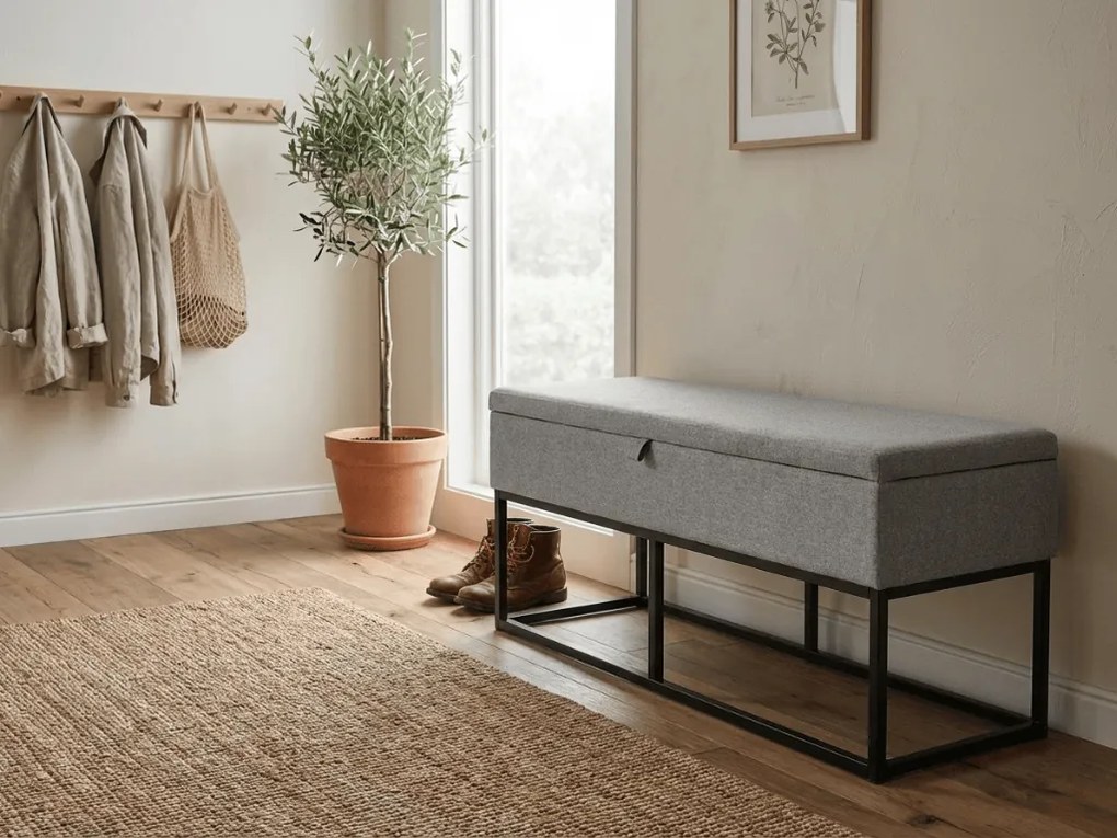 Banca cu spatiu de depozitare TAURO 112x48 cm, gri