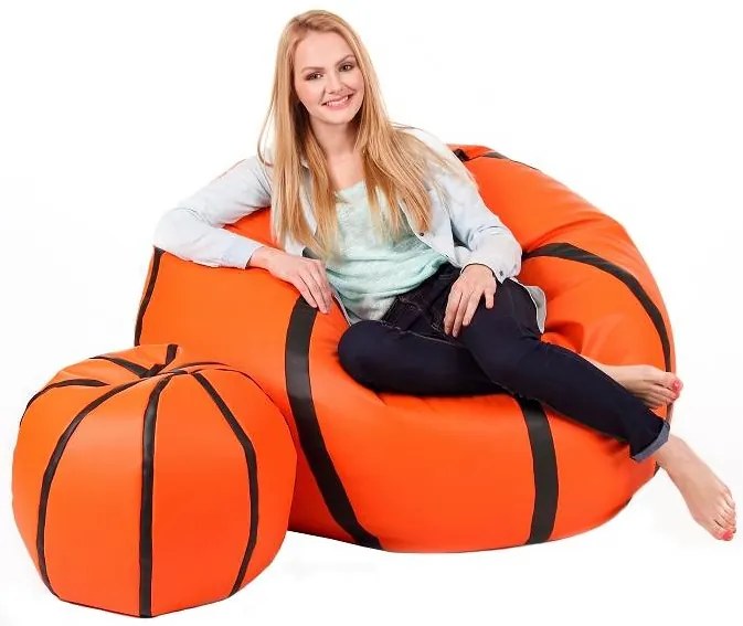 Set fotolii puf Basketbal XXXL + L (portocaliu + negru). 1054538