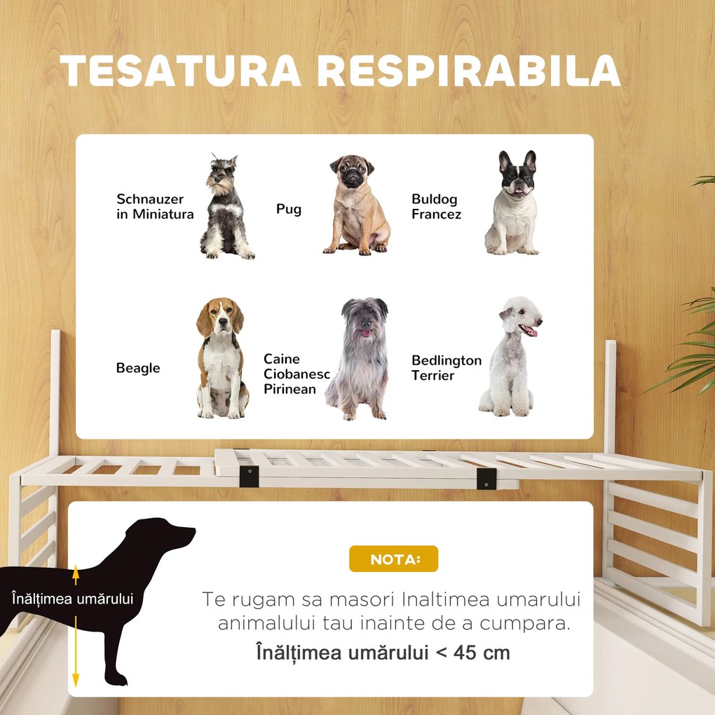 PawHut Poartă pentru Câini Pliabilă de Siguranță Extensibilă 102-183 cm cu 2 Suporturi Detașabile, Panouri Laterale, Poartă din Lemn pentru Câini de Talie Mică și Medie, Barieră Protectoare pentru Scări | Aosom Romania