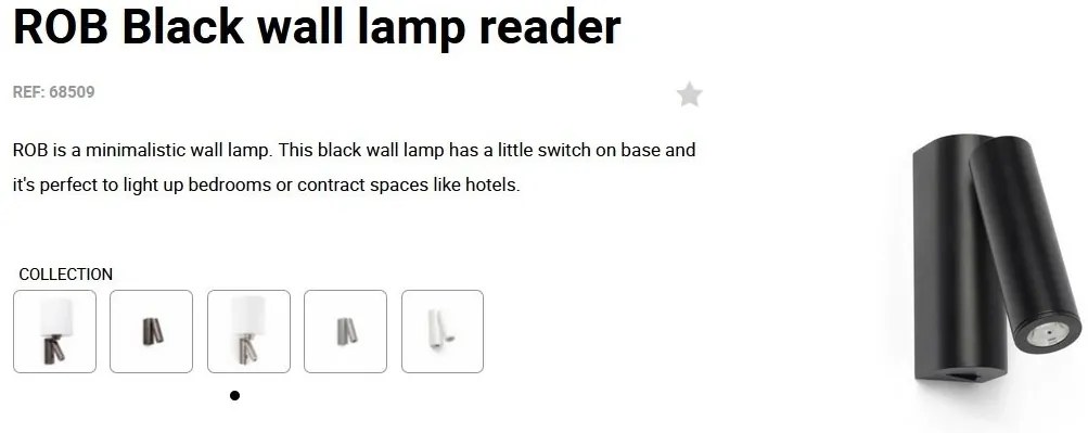 Aplica moderna cu reader LED design minimalist ROB negru