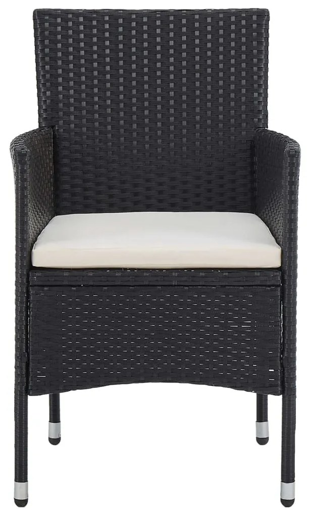 Set mobilier de gradina, 11 piese, negru, poliratan