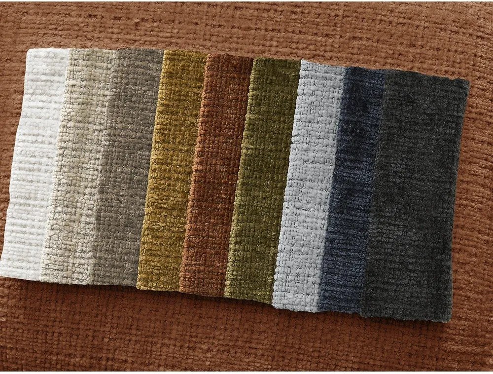 Canapea portocalie cu tapițerie din chenille 276 cm Neil – Bobochic Paris