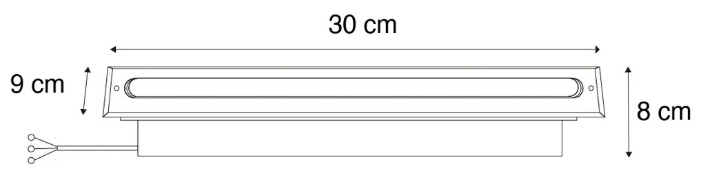 Set de 4 spoturi moderne de sol negre 30 cm incl. LED IP65 - Eline