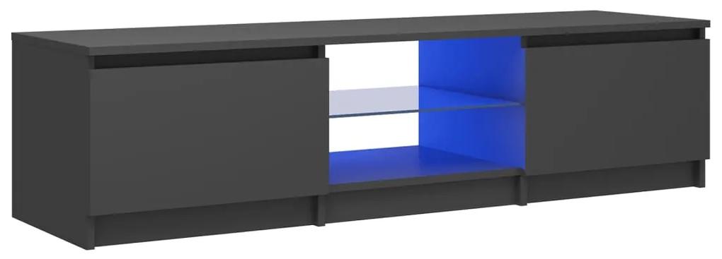 Comoda TV cu lumini LED, gri, 140x40x35,5 cm 1, Gri, 140 x 40 x 35.5 cm