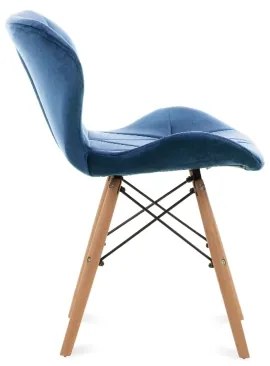 SET 4x scaun de sufragerie TRIGO 74x48 cm albastru închis/fag