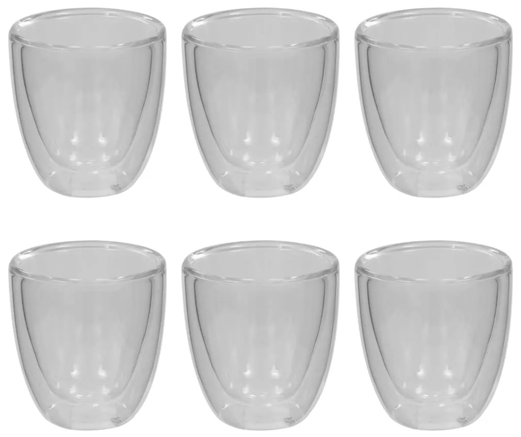 50831 vidaXL Pahar termic perete dublu pentru cafea espresso, 6 buc., 80 ml