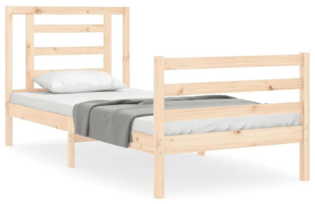 3194686 vidaXL Cadru de pat cu tăblie, 90x200 cm, lemn masiv