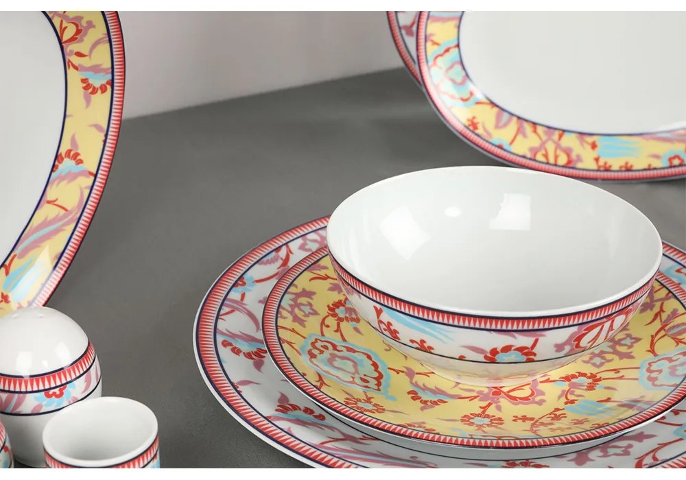 SERVICIU DE MASA PORTELAN,MULTICOLOR,30 PIESE,IVONA