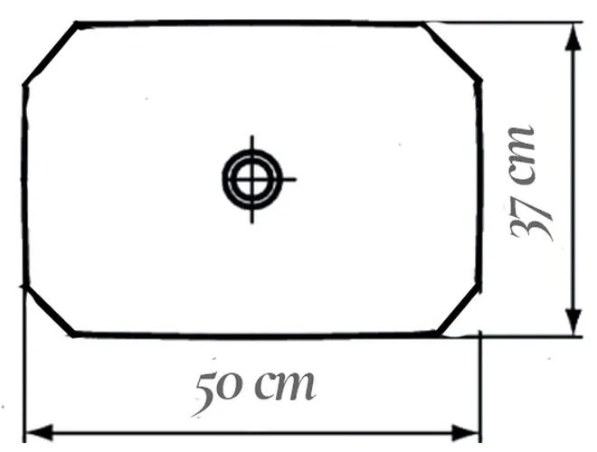 Lavoar pe blat alb lucios 50 cm, dreptunghiular, Fluminia Corner