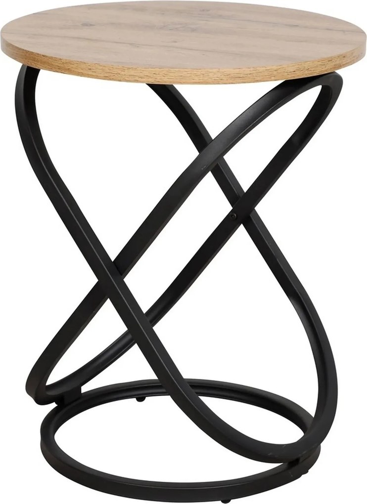 Masuta cafea EOS E, stejar artisan/negru mat, 45x55 cm