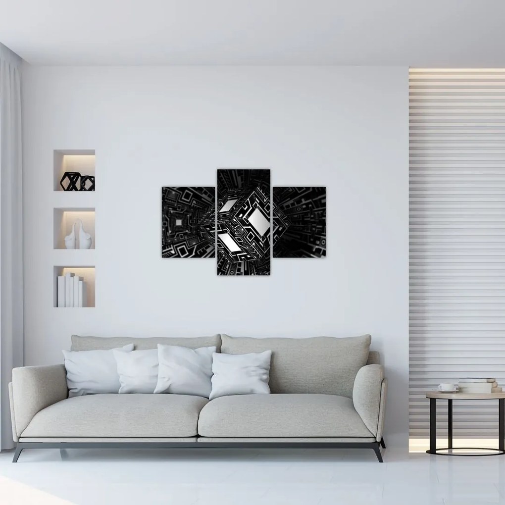 Tablou cu un cub abstract (90x60 cm)