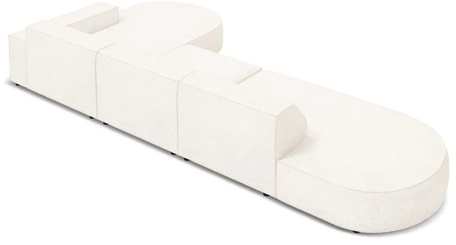 Colțar bej cu tapițerie bouclé (pe partea dreaptă) Jodie – Micadoni Home