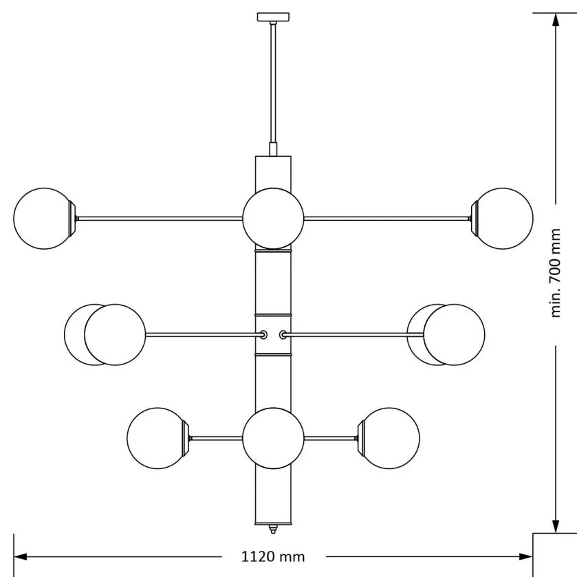 Lustra 12 surse de lumina moderna realizata manual Ultimo
