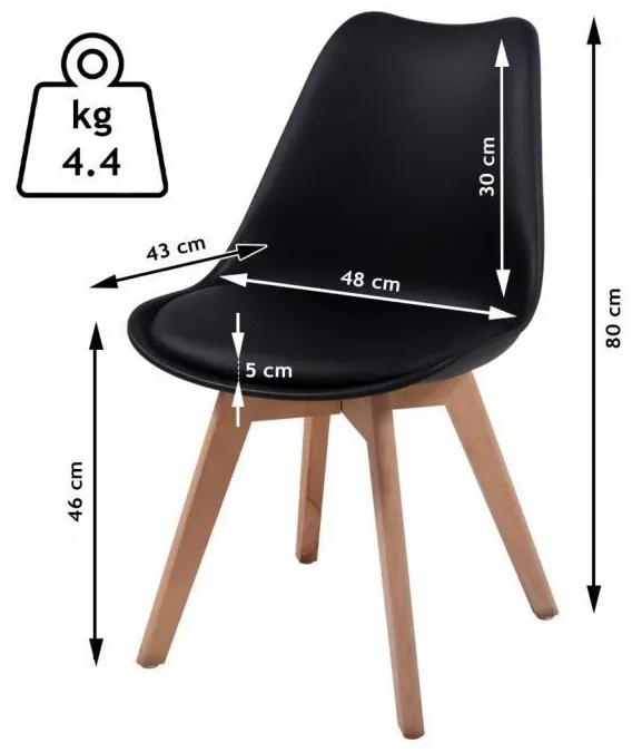 Set de 2 x scaune de luat masă din plastic,  negru