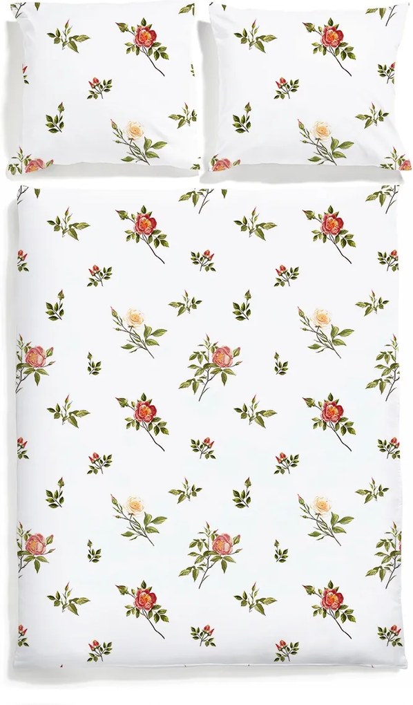 Lenjerie de pat din bumbac satinat Premium Wild Rose 160x200 cm