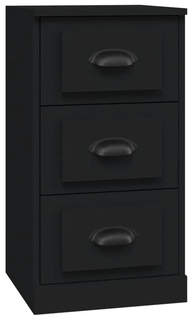 816217 vidaXL Servantă, negru, 36x35,5x67,5 cm, lemn prelucrat