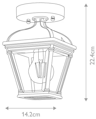 Elstead BAYVIEW-PORCH-BK - Plafonieră de exterior BAYVIEW, 1xE27/60W/230V, IP44