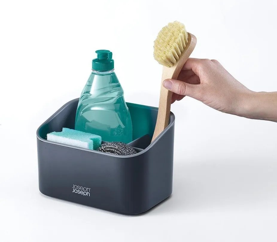 Suport pentru accesorii de spălat gri închis din plastic SinkStore – Joseph Joseph