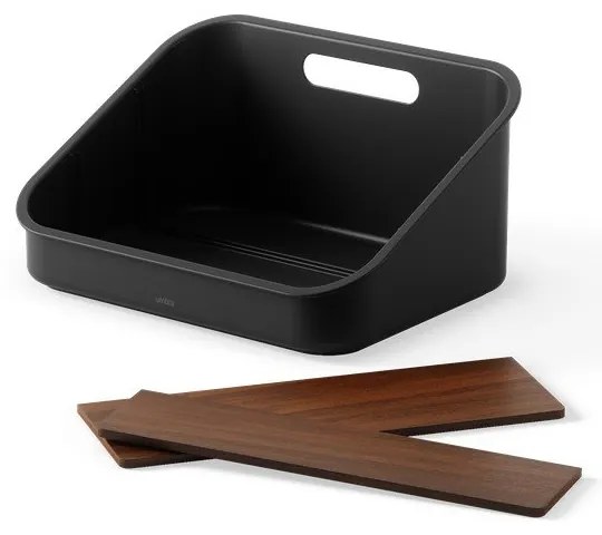 Organizator de baie negru pentru cosmetice din plastic reciclat Bellwood – Umbra
