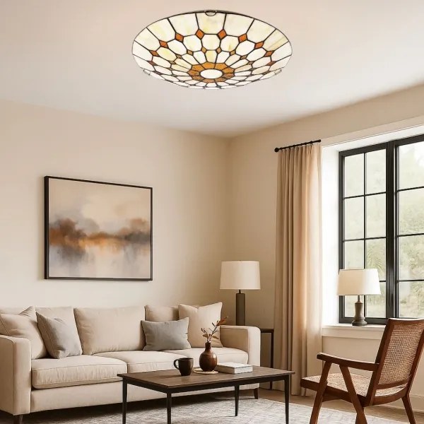 Brilagi - Plafonieră Tiffany DORAN din vitralii, 2xE27/60W/230V