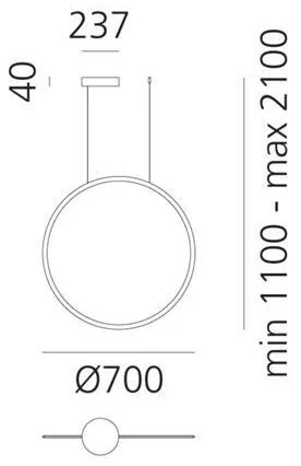 Lustră LED dimabilă pe cablu Artemide 1992030APP DISCOVERY LED/40W/230V 3000K negru