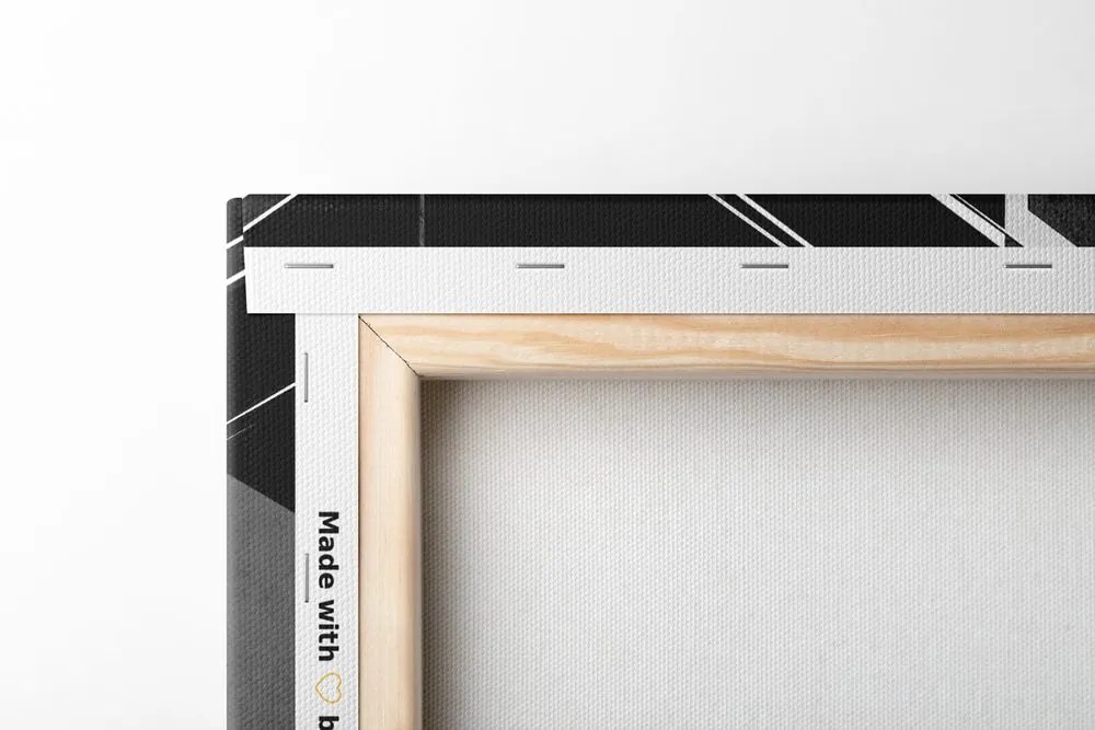 Tablou geometrie abstractă în design alb-negru