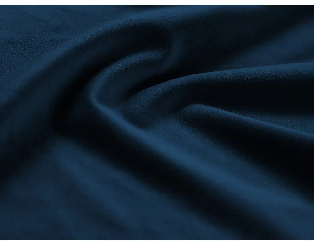 Colțar albastru extensibil, cu spațiu de depozitare cu tapițerie din catifea (cu colț pe partea stângă-în formă de ”L”) Kyoto – Cosmopolitan Design