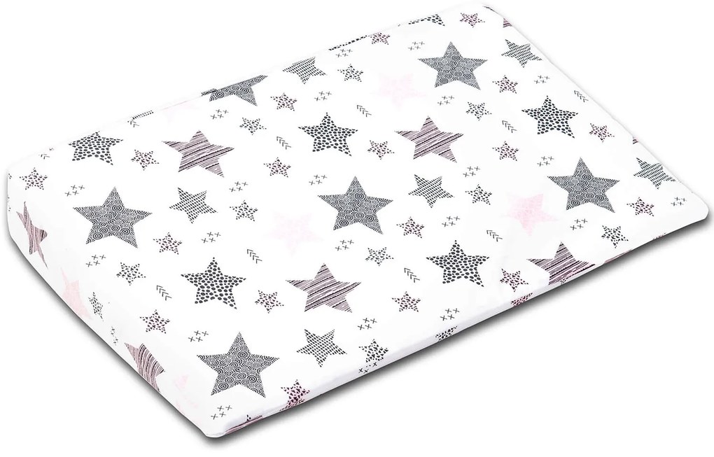 Perna antireflux cu husa detasabila bumbac 40x59 cm Kidizi All Pink Stars
