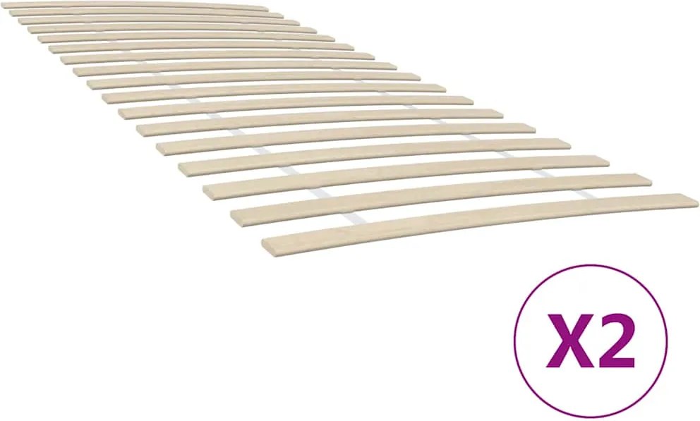 vidaXL Somieră de pat cu 34 de șipci, 2 buc., 100x200 cm