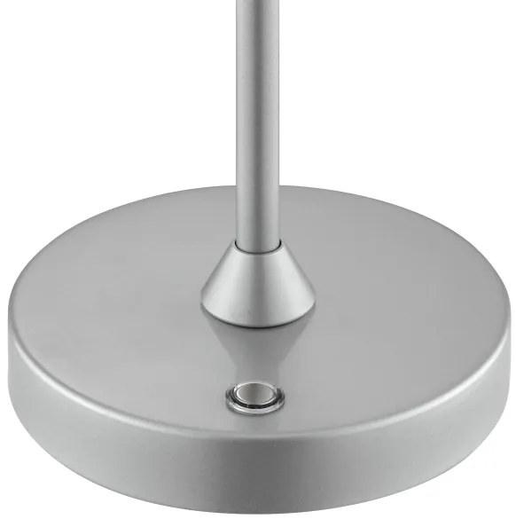 Brilliant - Lampă de birou LED tactilă, reîncărcabilă, dimabilă ELORA LED/2,5W/5V 2700K IP44 argintie