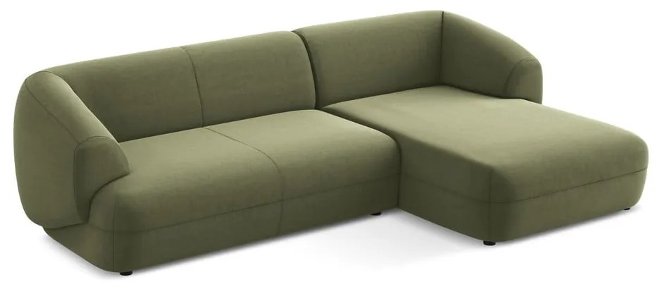 Colțar verde cu tapițerie din catifea (cu colț pe partea dreaptă) Moana – Makamii