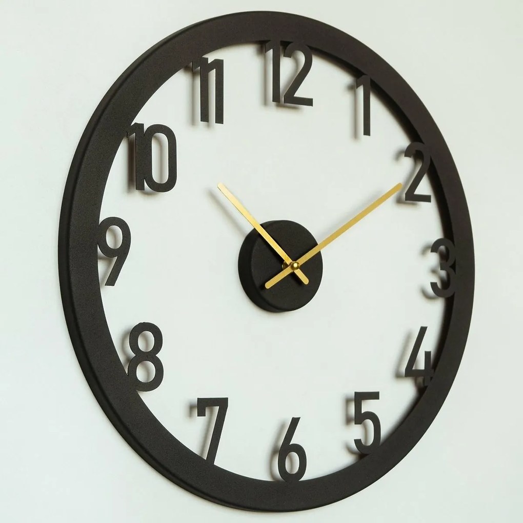 Ceas de perete Stroke APS115, Black, 48 x 48 cm