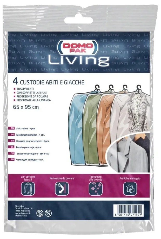 Set 4 huse îmbrăcăminte Domopak Living